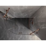 MEXEN/S - Lunar sprchový kout čtvrtkruh křídlový pravá 90 x 80, transparent, růžové zlato 833-090P-080L-60-00