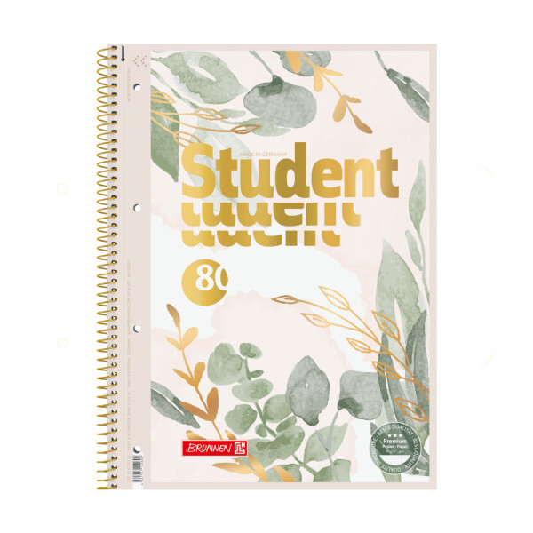 Brunnen student blok eukalyptus A4 - linka, 80 listů