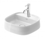 DURAVIT - Zencha Umyvadlo na desku 42x42 cm, bez přepadu, otvor pro baterii, DuraCeram, WonderGliss, bílá 23744200711