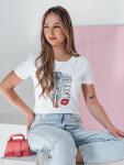 Dámské tričko s potiskem TRENDAY bílé FashionStreet RY2825 L