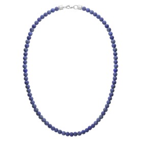 Pánský korálkový náhrdelník Fernando - 6 mm lapis lazuli, Modrá 65 cm