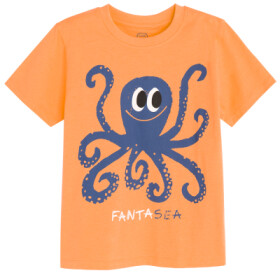 Tričko s krátkým rukávem s chobotnicí -žluté - 92 YELLOW
