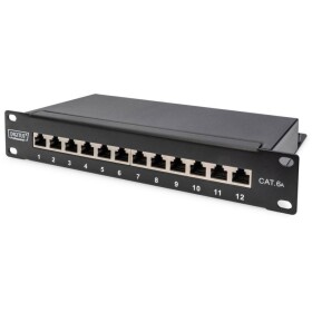 Digitus DN-91612S-EA 12 portů síťový patch panel 254 mm (10) CAT 6A 1 U černá