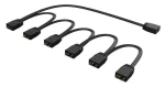 Akasa AK-CBLD13-85BK / RGB LED rozbočovač / 3-pin / 1 vstup na 6 výstupů / 85 cm (AK-CBLD13-85BK)