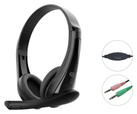 Conceptronic 3,5mm sluchátka na uši černá / Sluchátka / S mikrofonem / 32 Ohm / 1,8 m (POLONA06B3T)