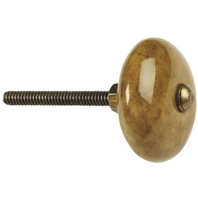 Ib Laursen Keramická úchytka Olive Green 3,5 cm, hnědá barva, kov, keramika