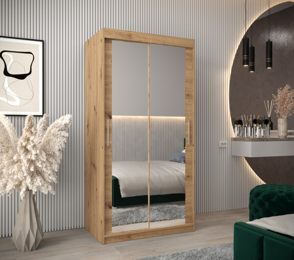 Šatní skříň Abi T3 Barva korpusu: Dub artisan, Rozměry: 100 cm, Dveře: Dub artisan