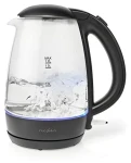 Nedis Rychlovarná konvice černá / Rychlovarná konvice / sklo / 1,7 l / otočná základna 360° / řadič Strix® (KAWK330EGS)