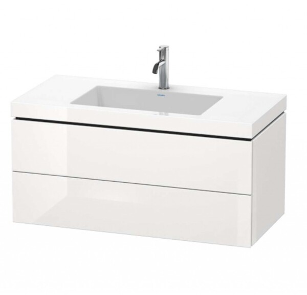 DURAVIT - L-Cube Skříňka s umyvadlem 50x100x48 cm, 2 zásuvky, bílá vysoký lesk LC6928O2222