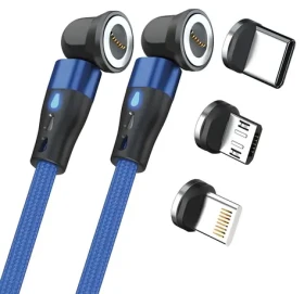 RealPower MagneticCharge 2 modrá / Magnetický nabíjecí kabel / 1 m / magnetický konektor / 6 adaptérů (439652)