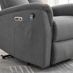 Polohovací křeslo, elektrické zabudované ovládání, šedá, látka, TV-929 GREY2