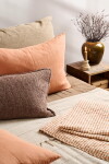 Ib Laursen Povlak na polštář Tone-in-Tone Brown Stripes 35 × 80 cm, hnědá barva, textil