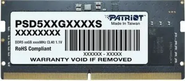 Patriot Signature 16GB (1x16GB) 5600MHz / SO-DIMM / DDR5 / CL46 / NON-ECC / Unbuffered / 1.1V (PSD516G560081S)