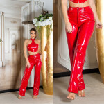 Tak sexy! Koucla Latexlook lemované kalhoty