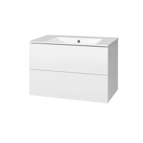 MEREO - Aira, koupelnová skříňka s keramickym umyvadlem 81 cm, bílá CN711
