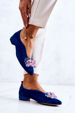 Elegantní Semišové Boty S Dekorací námořnická modrá McQueen 36