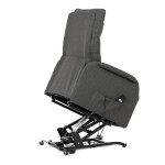 Křeslo polohovací, eletrické, šedá látka.