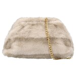 Stylová dámská plyšová crossbody kabelka Bateia, béžová