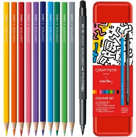 Caran d'Ache, CC1285.023, Keith Haring, sada výtvarných potřeb pro akvarel, 11 ks