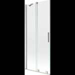 MEXEN/S - Velar dvoukřídlá posuvná vanová zástěna 80 x 150, transparent, nikl kartáčovaný 896-080-000-01-97