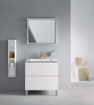 DURAVIT - L-Cube Umyvadlová skříňka 86x82x48 cm, 2 zásuvky, lesklá bílá LC662602222