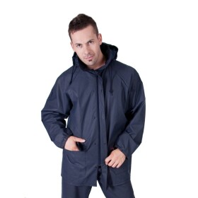 Bunda DORTMUND 4820 pánská nepromokavá s kapucí v límci, 100 % Flexothane, navy XL navy