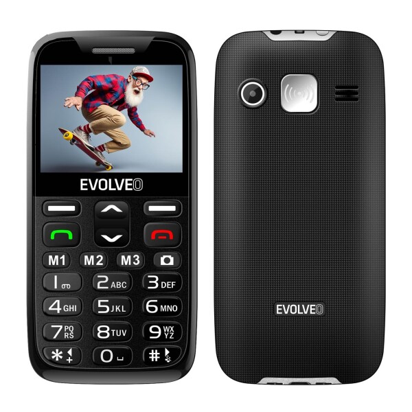 EVOLVEO EasyPhone XR, mobilní telefon pro seniory s nabíjecím stojánkem, černý