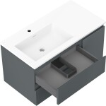 MEXEN/S - Orio koupelnová skříňka 90 cm s umyvadlem Otis levá, 2S, 1D, grafit mat/bílá mat 91A13-09047-3-BBFFF66-W18L01
