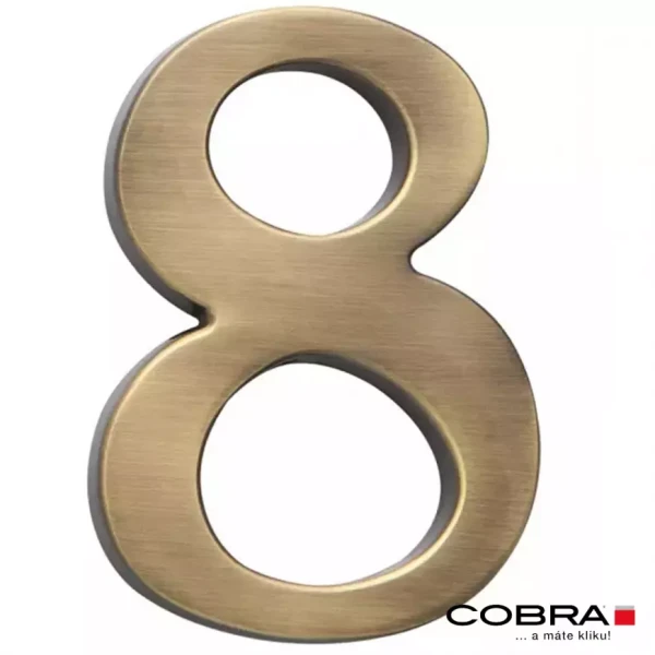 Cislo 3D bronz cesany 8 - 10 cm
