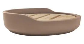 Spirella SYBELLA matné cappuccino / Mýdlenka / Polyresin / Dřevo