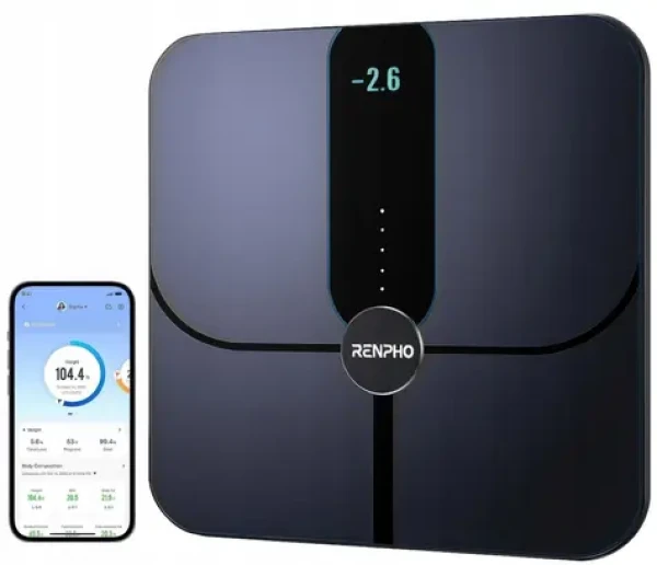 Renpho Elis Nova černá / Chytrá osobní váha / Bluetooth / WiFi / tělesná analýza / do 180 kg (PEU-R-A031)