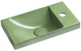 SAPHO - AGOS betonové umývátko 40x22cm, levé/pravé, zelená pololesk AS40023