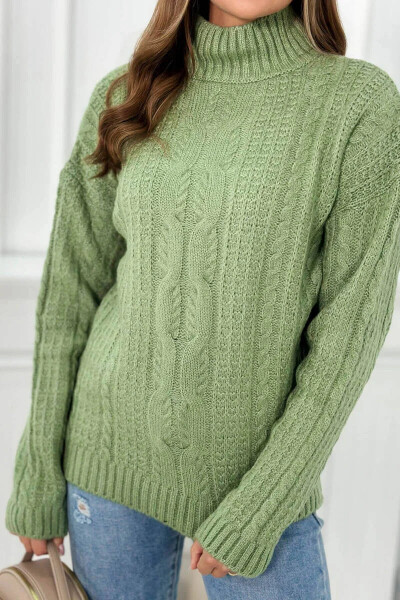 Svetr s rolákem S24-9 tmavá máta - Kesi UNI