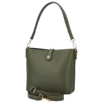 Luxusní dámská kožená kabelka na rameno Bertha, tmavě zelená