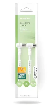 Nedis anténní kabel bílá / IEC (M) - IEC (F) / 120 dB / 75 Ohm / 4x stínění / 1,5 m (CSGB40120WT15)