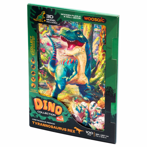 UNIDRAGON dřevěné puzzle Woosaic DINOSAURUS - TYRANNOSAURUS REX (18,9x26,7cm) - EPEE Sluban