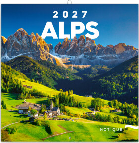 Kalendář 2027 poznámkový: Alpy, 30 x 30 cm