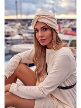 Dámská čepice turban M601 Ecru - Moe UNI mocca