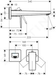 HANSGROHE - Metropol Umyvadlová baterie pod omítku, 2-otvorová instalace, kartáčovaný bronz 32526140