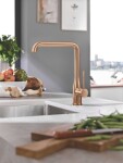 GROHE - Essence Dřezová baterie s výsuvnou sprškou, kartáčovaný Warm Sunset 30270DL0