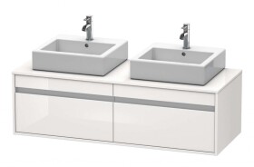 DURAVIT - Ketho Umyvadlová skříňka 43x140x55 cm, 2 zásuvky, lesklá bílá KT6697B2222