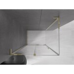 MEXEN/S - Velar L sprchový kout, posuvné dveře 90 x 85, transparent, zlato 871-090-085-03-50