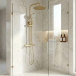REA - Sprchová sada bez výtoku s termostatem Lungo Gold Brush REA-P6730
