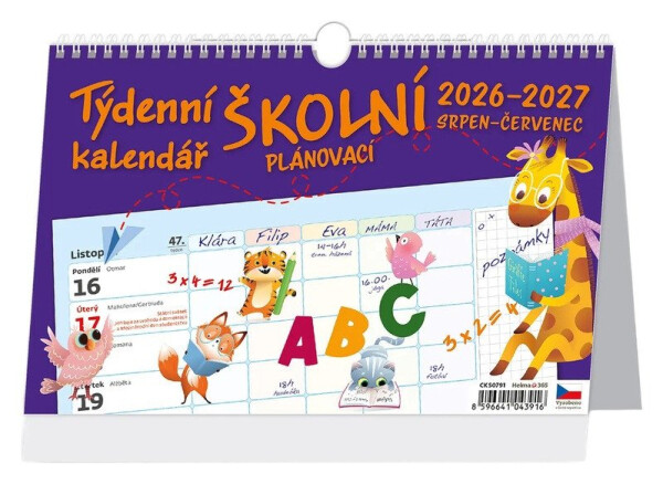 Týdenní ŠKOLNÍ plánovací kalednář 2026/27