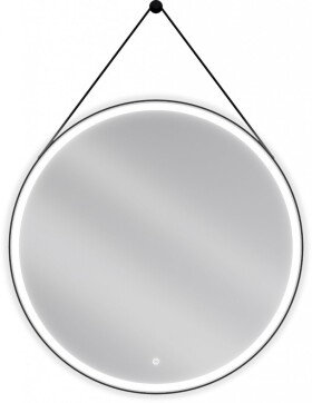 MEXEN - Reni zrcadlo s osvětlením, 90 cm, LED 6000K, černý rám 9812-090-090-611-70