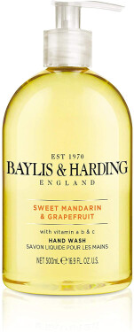 Baylis & Harding Tekuté mýdlo Sweet Mandarin & Grapefruit 500 ml, žlutá barva, plast