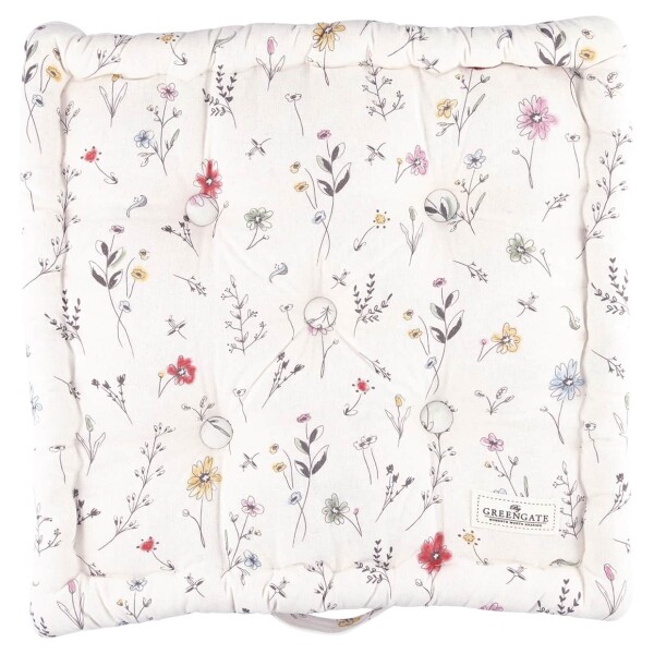 GREEN GATE Prošívaný podsedák Venissa White 50 x 50 cm, bílá barva, textil