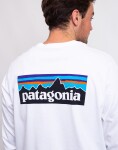 Tričko Patagonia M's L/S P-6 Logo Responsibili-Tee® Fiber White