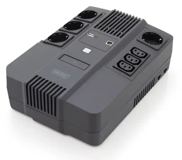 DIGITUS All-in-One UPS / Záložní zdroj UPS / 800VA/480W / 12V/9Ah / 4x CEE 7/7 / USB / RJ45 (DN-170111)