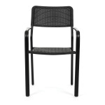 Zahradní židle, kov, plast, černá, AZC-H1021 BK